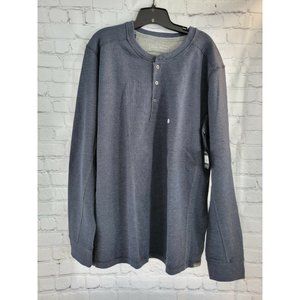 NWT Eddie Bauer Thermal Henley Shirt Mens XLT Blue Long Sleeve